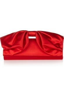 Valentino Bow Detailed Satin Clutch - Lyst