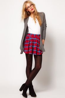 ASOS Collection  Skater Skirt in Tartan - Lyst
