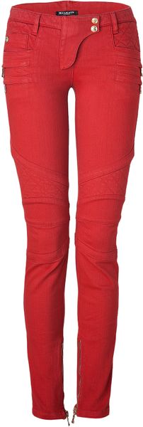 Balmain Rouge Lowrise Skinny Jeans - Lyst