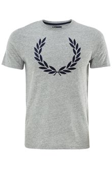 Fred Perry Vintage Marl Laurel Crew Neck Tshirt - Lyst
