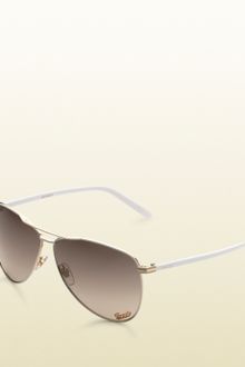 Gucci Aviator Sunglasses with Gucci Signature Pad On Lens and Gucci Logo On Temples - Lyst
