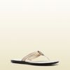 Gucci Gg Thong with Double G Ornament and Web Detail in White - Lyst