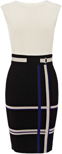 Karen Millen Modern Check Knit - Lyst