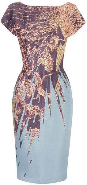 Matthew Williamson Imperial Eagle Liquid Silk Fitted Lady Dress - Lyst