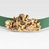Oscar De La Renta Floral Buckle Belt in Green (evergreen) - Lyst