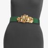 Oscar De La Renta Floral Buckle Belt in Green (evergreen) - Lyst