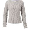 Tommy Hilfiger Long Sleeve Cable Knit Jumper with Crew Neck Aw in Gray (grey) - Lyst