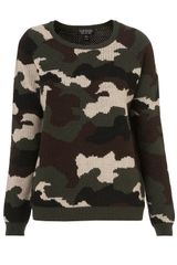 Topshop Knitted Camoflage Jumper