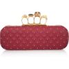 Alexander Mcqueen Knuckle Swarovski Crystal Box Clutch in Red (cherry) - Lyst
