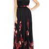 Alexander Mcqueen FloralPrint Pleated Silk Chiffon Gown in Black (floral) - Lyst