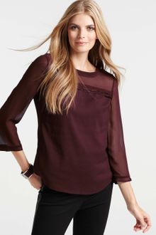 Ann Taylor Crepe Horizontal Pleat Top - Lyst