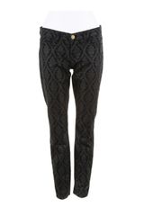 Current/Elliott The Ankle Skinny Jeans in Stretch Denim with A Baroque Pattern