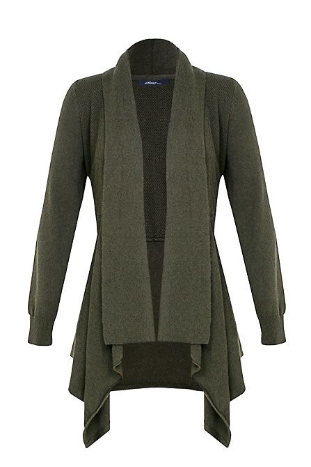 Dash Waterfall Cardigan in Green (khaki) | Lyst