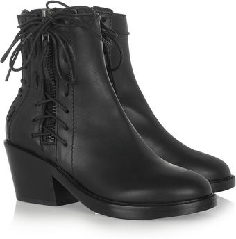 Haider Ackermann Laceup Leather Ankle Boots - Lyst
