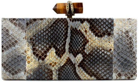Marchesa Python Rectangular Box Clutch in Animal (tiger) - Lyst