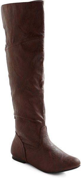 ModCloth Get Stitched Quick Boot in Brown - Lyst