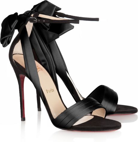Christian Louboutin Vampanodo Satin and Suede Sandals in Black - Lyst