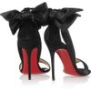 Christian Louboutin Vampanodo Satin and Suede Sandals in Black - Lyst