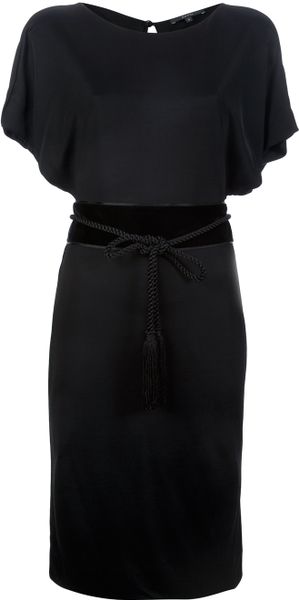 Gucci Belted Dress in Black - Lyst