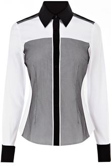 Karen Millen Sporty Colourblock Fabric Shirt - Lyst