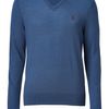 Ralph Lauren Derby Blue Heather Merino Wool Vneck Pullover in Blue for Men - Lyst