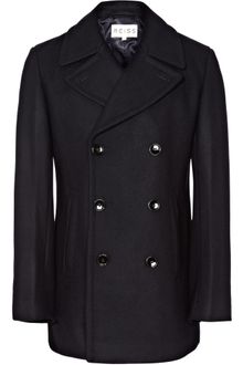 Reiss Double Breasted Wool Peacoat - Lyst
