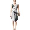 Reiss Draped Printed Dress in Green (pale grey) - Lyst