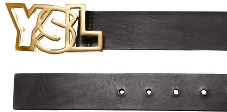 Yves Saint Laurent 35cm Brushed Leather Belt in Black for Men - Lyst