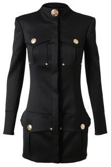 Balmain Structured Woolblend Military Dress - Lyst
