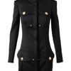 Balmain Structured Woolblend Military Dress in Black - Lyst