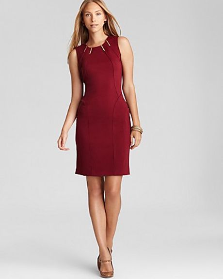 Calvin Klein Dress with Hardware in Purple (bordeaux) - Lyst