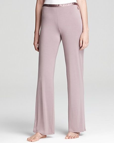 Calvin Klein  PJ Pants with Satin Trim in Purple (muted mauve) - Lyst