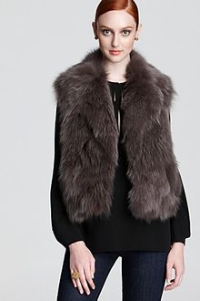 Diane Von Furstenberg Vest Gami Fox Fur - Lyst