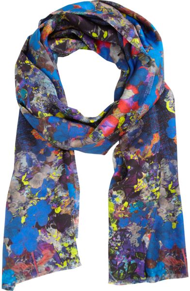 Erdem Doublesided Abstract Floral Scarf in Blue (floral) - Lyst