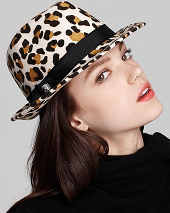 Juicy Couture Leopard Cropped Fedora - Lyst