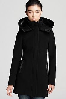 Mackage Sunski Wool Blend Jacket with Leather Hood - Lyst