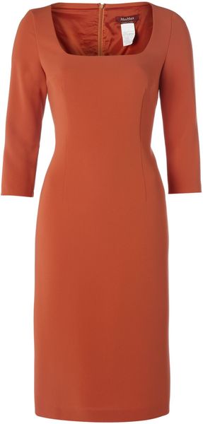 Max Mara Studio Lux Square Neck Ponte Dress - Lyst
