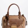 Michael Kors Gia Embossed Leather Satchel in Brown (desert) - Lyst