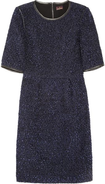 Mulberry Bouclé and Stretchcrepe Dress - Lyst