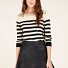 Oasis Breton Stripe Military Jumper in Black (multi-coloured) - Lyst