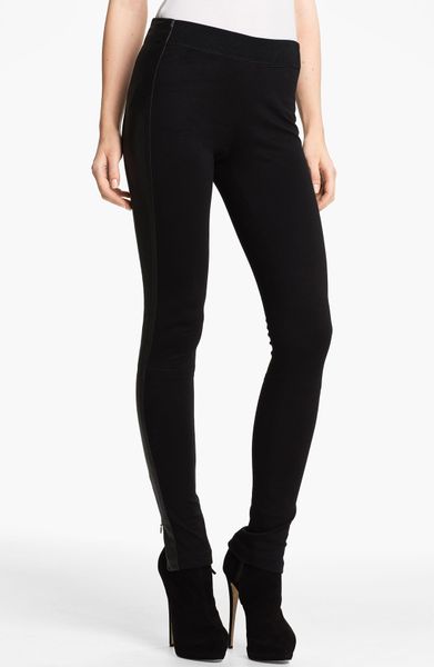 Rag & Bone Renard Leather Tuxedo Stripe Leggings in Black - Lyst