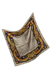 Versace Leopard Print Silk Square Scarf - Lyst