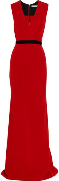 Victoria Beckham Belted Wool and Silkblend Double Crepe Gown - Lyst