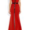 Victoria Beckham Belted Wool and Silkblend Double Crepe Gown in Red - Lyst