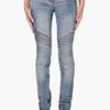 Balmain Faded Blue Biker Jeans in Blue - Lyst