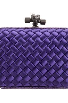 Bottega Veneta Knot Intrecciato Satinsnakeskin Clutch - Lyst