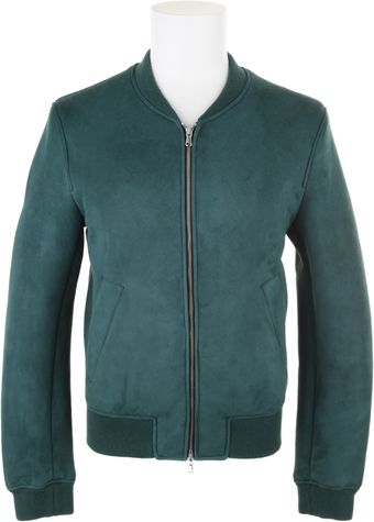Carven Sheepskin Blouson with Ribbed Collar - Lyst