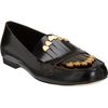 Chloé Goldtone Tipped Fringe Loafer in Black (gold) - Lyst