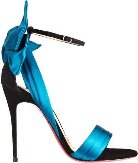 blue satin louboutin