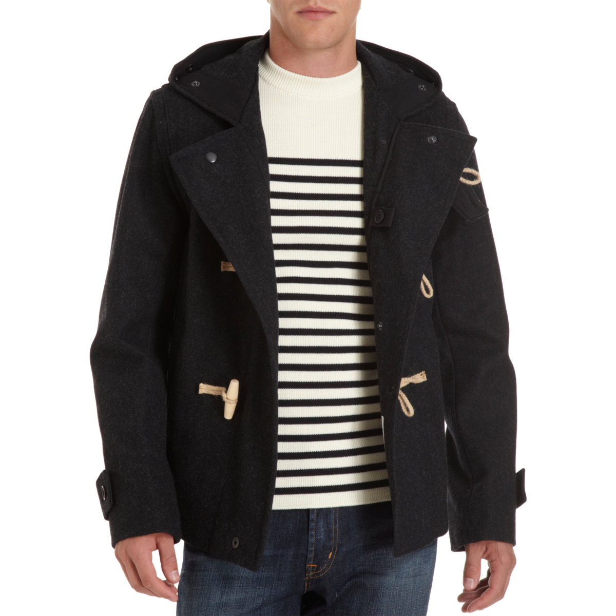 Gloverall Toggle Button Duffle Coat in Gray for Men (charcoal) Lyst